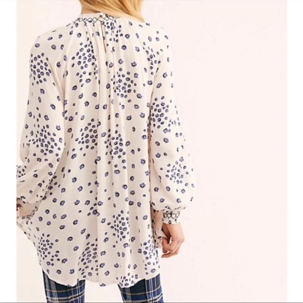 Free People Flowers in Her Hair Tunic/Dress Long Sleeve Flowy